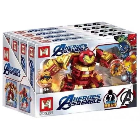 MG 323 non  4 LOẠI MECHA ÁO GIÁP HULKBUSTER NHỆN VÀ MỸ bộ đồ chơi xếp lắp ráp ghép mô hình Super Heroes Siêu Nhân Anh Hùng 1261 khối