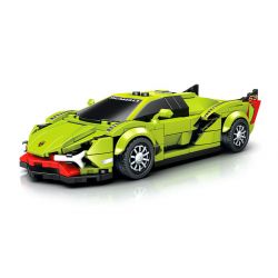 SEMBO 714001 non  BK.8 XE LAMBO GREEN DEVIL CỬA LAMBORGHINI SIÁN FKP 37 bộ đồ chơi xếp lắp ráp ghép mô hình Speed Champions Racing Cars Đua Xe Công Thức 240 khối
