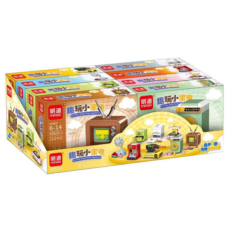 MINGDI LEIBAO K0629 0629 non  8 THIẾT BỊ GIA DỤNG NHỎ THÚ VỊ bộ đồ chơi xếp lắp ráp ghép mô hình Creator FUN PLAY SMALL HOME APPLIANCES Sáng Tạo 879 khối
