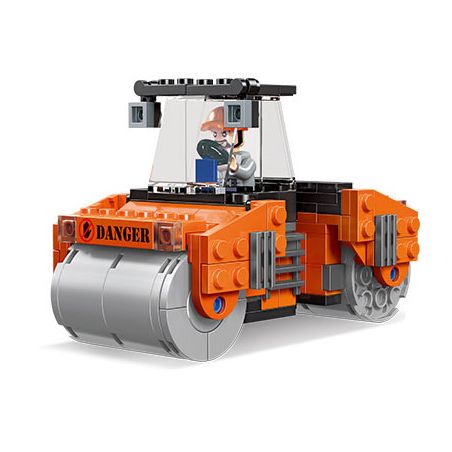 JIESTAR 51019 non  THÀNH PHỐ TOÀN CẦU CON LĂN HẠNG NẶNG bộ đồ chơi xếp lắp ráp ghép mô hình City HEAVY DUTY ROAD ROLLER 187 khối