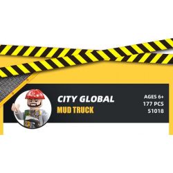 JIESTAR 51018 non  THÀNH PHỐ TOÀN CẦU XE ĐẠP ĐỊA HÌNH bộ đồ chơi xếp lắp ráp ghép mô hình City MUD TRUCK 177 khối