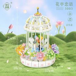 WEILE CHUANGXIANG 3003 non  HỘP NHẠC TÌNH YÊU HUATING bộ đồ chơi xếp lắp ráp ghép mô hình Creator Sáng Tạo 1352 khối