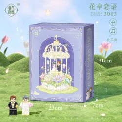 WEILE CHUANGXIANG 3003 non  HỘP NHẠC TÌNH YÊU HUATING bộ đồ chơi xếp lắp ráp ghép mô hình Creator Sáng Tạo 1352 khối