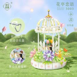 WEILE CHUANGXIANG 3003 non  HỘP NHẠC TÌNH YÊU HUATING bộ đồ chơi xếp lắp ráp ghép mô hình Creator Sáng Tạo 1352 khối