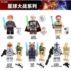 TV 8019 8020 8021 8022 6103 8017 8018 non  NHÂN VẬT NHỎ TRONG STAR WARS 6 LOẠI bộ đồ chơi xếp lắp ráp ghép mô hình Chiến Tranh Giữa Các Vì Sao