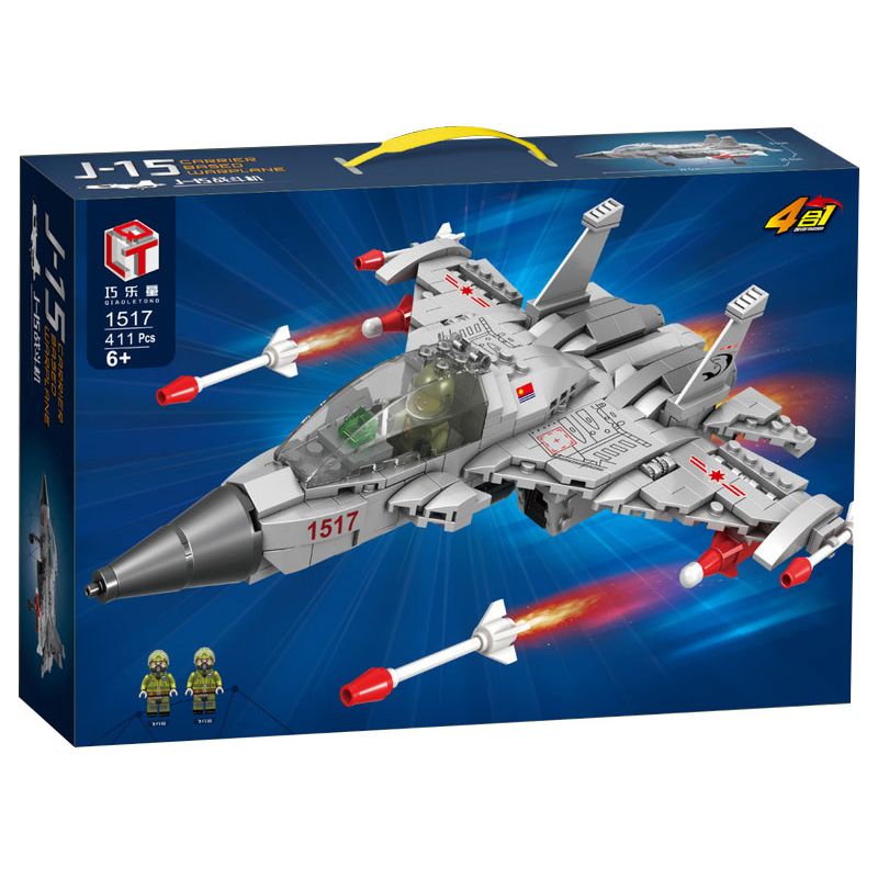 QIAO LE TONG 1517 non  MÁY BAY CHIẾN ĐẤU F-15 bộ đồ chơi xếp lắp ráp ghép mô hình Military Army F-15 CARRIER BASED WARPLANE Quân Sự Bộ Đội 411 khối