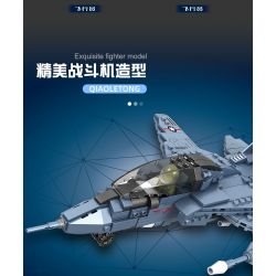 QIAO LE TONG 1516 non  MÁY BAY CHIẾN ĐẤU F-14 bộ đồ chơi xếp lắp ráp ghép mô hình Military Army F-14 CARRIER BASED WARPLANE Quân Sự Bộ Đội 419 khối