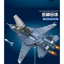 QIAO LE TONG 1516 non  MÁY BAY CHIẾN ĐẤU F-14 bộ đồ chơi xếp lắp ráp ghép mô hình Military Army F-14 CARRIER BASED WARPLANE Quân Sự Bộ Đội 419 khối
