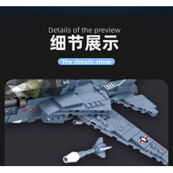 QIAO LE TONG 1516 non  MÁY BAY CHIẾN ĐẤU F-14 bộ đồ chơi xếp lắp ráp ghép mô hình Military Army F-14 CARRIER BASED WARPLANE Quân Sự Bộ Đội 419 khối