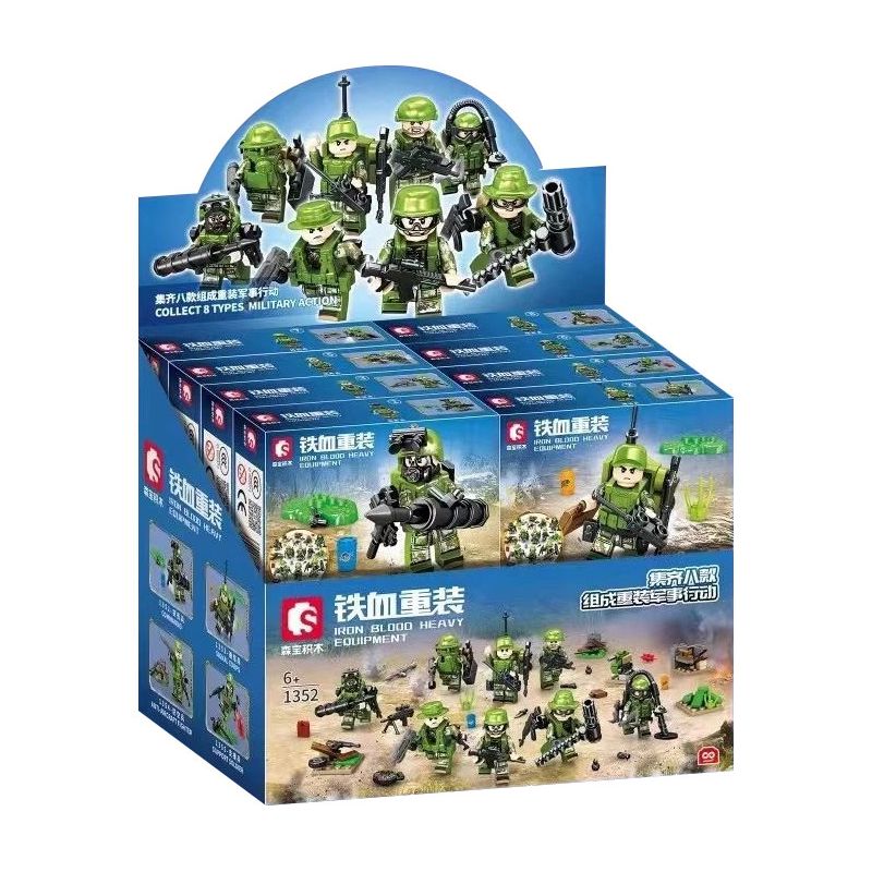 SEMBO 1352 1353 1354 1355 1356 1357 1358 1359 non  TẢI LẠI LỞM CHỞM HOẠT ĐỘNG QUÂN SỰ HẠNG NẶNG 8 TỔ HỢP bộ đồ chơi xếp lắp ráp ghép mô hình Iron Blood Heavy Equipment Đặc Nhiệm Máu Và Sắt 232 khối