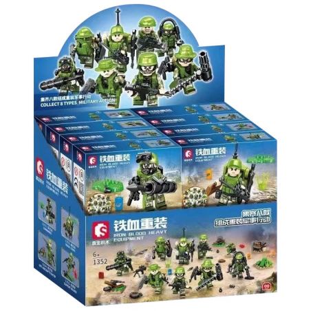 SEMBO 1352 1353 1354 1355 1356 1357 1358 1359 non  TẢI LẠI LỞM CHỞM HOẠT ĐỘNG QUÂN SỰ HẠNG NẶNG 8 TỔ HỢP bộ đồ chơi xếp lắp ráp ghép mô hình Iron Blood Heavy Equipment Đặc Nhiệm Máu Và Sắt 232 khối