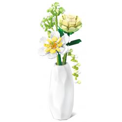 SEMBO 611067 non  SHOP HOA TUYẾT THÊU CAM bộ đồ chơi xếp lắp ráp ghép mô hình Flowers 331 khối