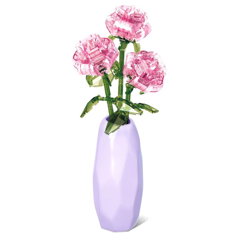 SEMBO 611066 non  CỬA HÀNG HOA HỒNG PHA LÊ bộ đồ chơi xếp lắp ráp ghép mô hình Flowers 261 khối