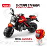 ACHKO 30027 non  VELOCIRAPTOR MÀU ĐỎ KHOA HỌC VIỄN TƯỞNG bộ đồ chơi xếp lắp ráp ghép mô hình Motorcycle Motorbike Xe Hai Bánh 301 khối