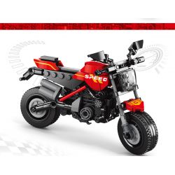 ACHKO 30027 non  VELOCIRAPTOR MÀU ĐỎ KHOA HỌC VIỄN TƯỞNG bộ đồ chơi xếp lắp ráp ghép mô hình Motorcycle Motorbike Xe Hai Bánh 301 khối
