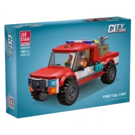 JIESTAR 52019 non  THÀNH PHỐ TOÀN CẦU XE CỨU HỎA bộ đồ chơi xếp lắp ráp ghép mô hình City FIRE TOOL CART 180 khối