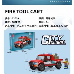 JIESTAR 52019 non  THÀNH PHỐ TOÀN CẦU XE CỨU HỎA bộ đồ chơi xếp lắp ráp ghép mô hình City FIRE TOOL CART 180 khối