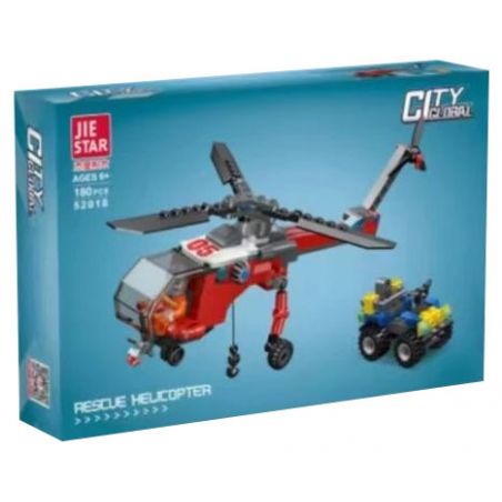 JIESTAR 52018 non  UNIVERSAL CITY TRỰC THĂNG CỨU HỘ bộ đồ chơi xếp lắp ráp ghép mô hình RESCUE HELICOPTER Thành Phố 180 khối