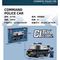 JIESTAR 54106 non  THÀNH PHỐ VŨ TRỤ XE CẢNH SÁT bộ đồ chơi xếp lắp ráp ghép mô hình City COMMAND POLICE CAR 122 khối