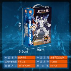 FORANGE FC3836 3836 non  SỰ KẾT HỢP ĐA NĂNG SPACE MECHA bộ đồ chơi xếp lắp ráp ghép mô hình Creator Sáng Tạo 527 khối