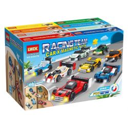 LWCK 60079 non  8 LOẠI MIẾNG DÁN NAM CHÂM Ô TÔ bộ đồ chơi xếp lắp ráp ghép mô hình Racers RACING TEAM Đua Tốc Độ 509 khối