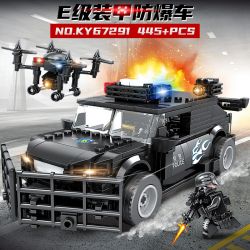 Kazi KY67291 67291 non  LỰC LƯỢNG SWAT XE BỌC THÉP CHỐNG NỔ E-CLASS bộ đồ chơi xếp lắp ráp ghép mô hình City Thành Phố 445 khối