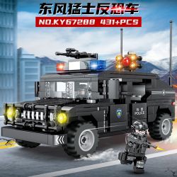 Kazi KY67288 67288 non  LỰC LƯỢNG SWAT XE CHỐNG KHỦNG BỐ DONGFENG WARRIOR bộ đồ chơi xếp lắp ráp ghép mô hình City Thành Phố 431 khối