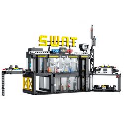 Kazi KY67292 67292 non  LỰC LƯỢNG SWAT TRỤ SỞ bộ đồ chơi xếp lắp ráp ghép mô hình Super Police Force Siêu Cảnh Sát 1238 khối