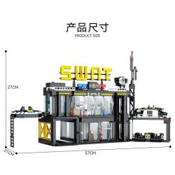 Kazi KY67292 67292 non  LỰC LƯỢNG SWAT TRỤ SỞ bộ đồ chơi xếp lắp ráp ghép mô hình Super Police Force Siêu Cảnh Sát 1238 khối