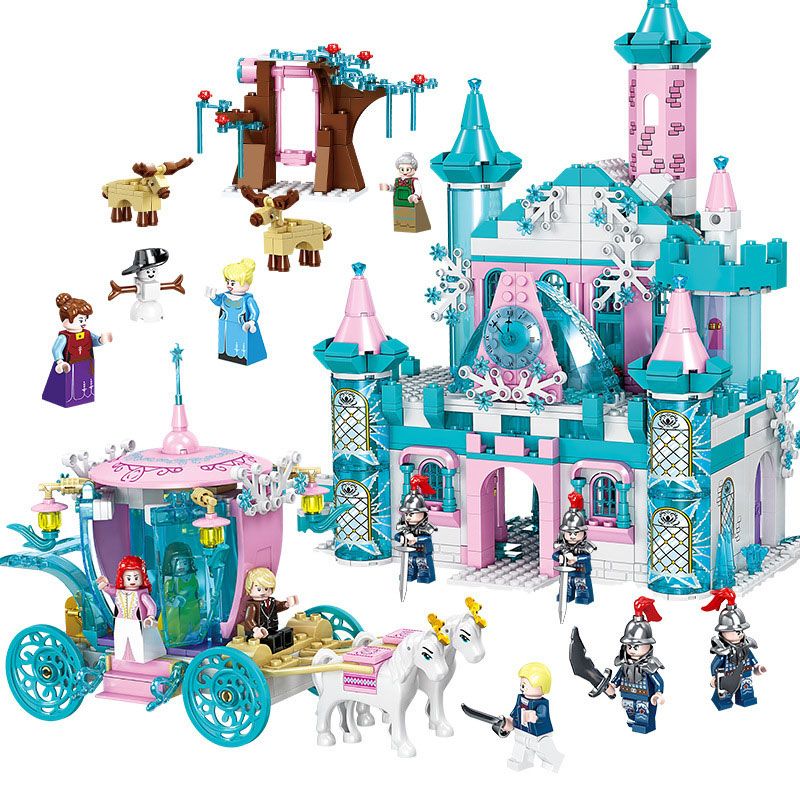 Kazi KY98712 98712 non  LÂU ĐÀI TƯỞNG TƯỢNG BĂNG VÀ TUYẾT bộ đồ chơi xếp lắp ráp ghép mô hình Girl Con Gái 1030 khối