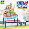Kazi KY019A 019A non  BÀN HỌC bộ đồ chơi xếp lắp ráp ghép mô hình Storage LEARNING DESK