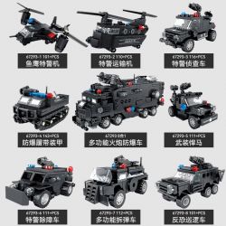 Kazi KY67293 67293 non  MÔ HÌNH LỰC LƯỢNG SWAT 8 bộ đồ chơi xếp lắp ráp ghép mô hình City Thành Phố 905 khối