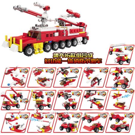 Kazi KY80535 80535 non  PHÒNG CHÁY CHỮA THÀNH PHỐ 16 MẪU bộ đồ chơi xếp lắp ráp ghép mô hình