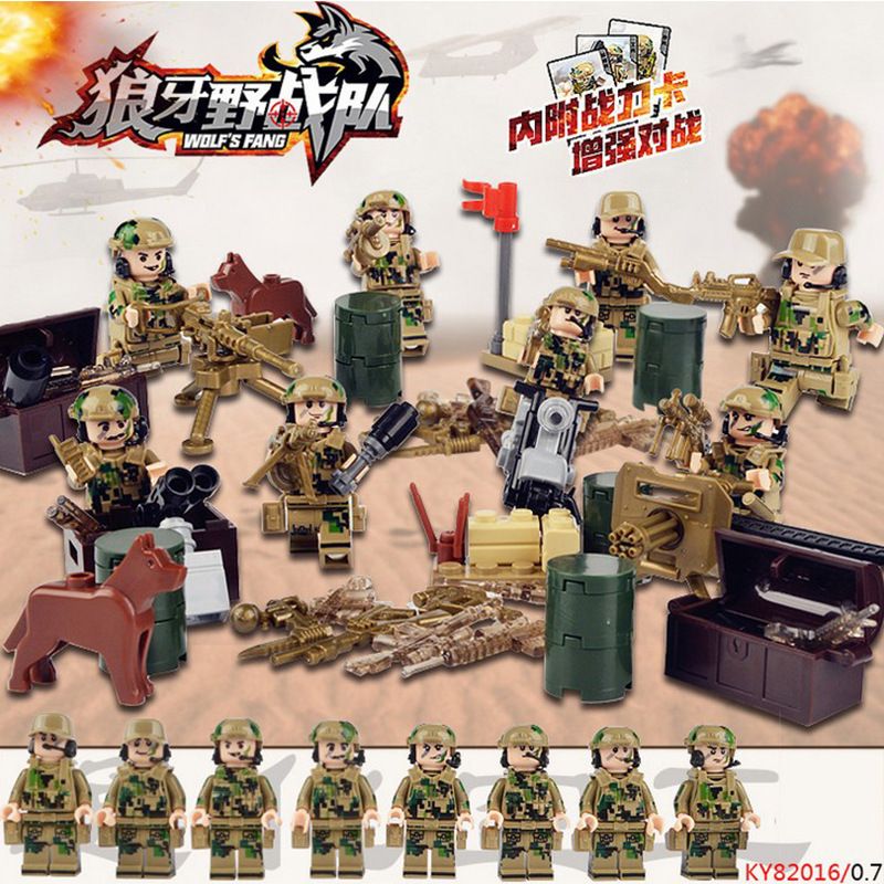 Kazi KY82016 82016 non  ĐỘI 8 TRƯỜNG LANGYA bộ đồ chơi xếp lắp ráp ghép mô hình Military Army WOLF'S FANG Quân Sự Bộ Đội
