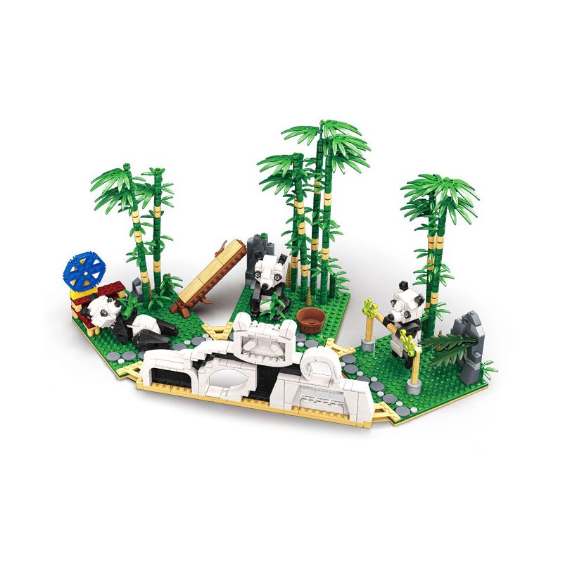 Kazi KY2013 2013 non  THIÊN ĐƯỜNG GẤU TRÚC bộ đồ chơi xếp lắp ráp ghép mô hình PANDA PARADISE 838 khối