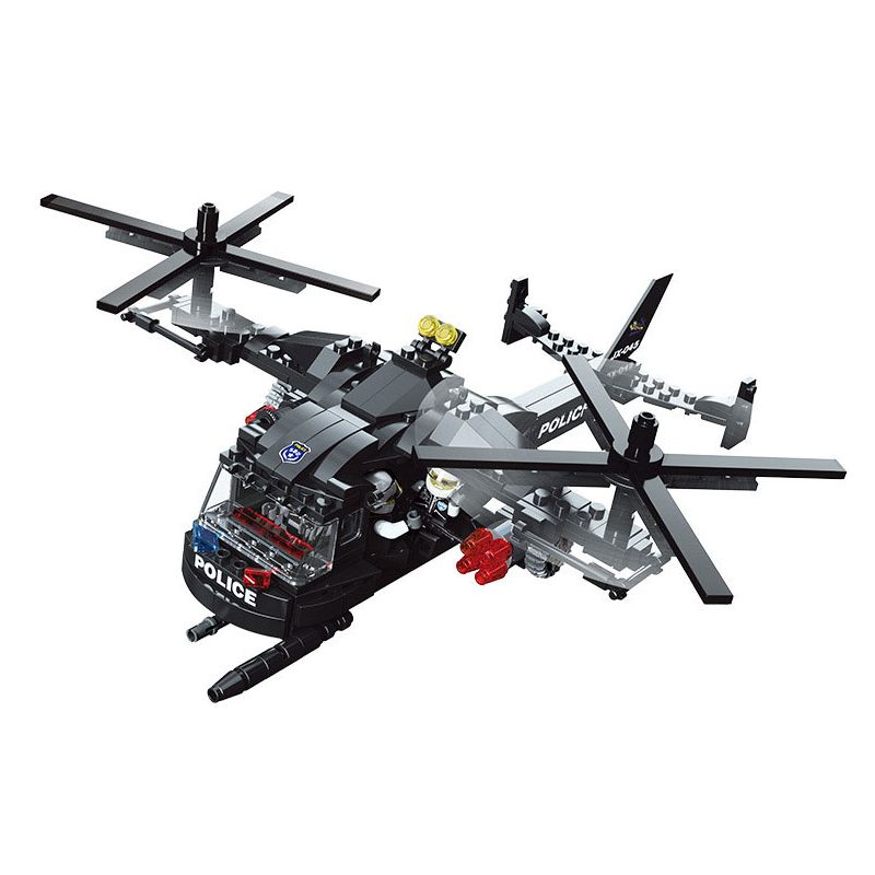 JIESTAR 20045 non  SWAT FLYING TIGERS TRỰC THĂNG bộ đồ chơi xếp lắp ráp ghép mô hình City HELICOPTER Thành Phố 366 khối
