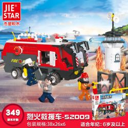 JIESTAR 52009 non  THÀNH PHỐ TOÀN CẦU XE CỨU HỎA bộ đồ chơi xếp lắp ráp ghép mô hình City 349 khối