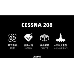 JIESTAR 58007 non  MÁY BAY HẠNG NHẸ ĐA NĂNG CÁNH QUẠT MỘT ĐỘNG CƠ CESSNA 208 bộ đồ chơi xếp lắp ráp ghép mô hình  Kỹ Thuật Công Nghệ Cao Mô Hình Phương Tiện 738 khối