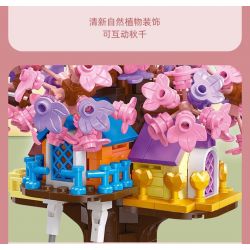 JIESTAR 58026 non  NGÔI NHÀ TRÊN CÂY LÃNG MẠN bộ đồ chơi xếp lắp ráp ghép mô hình Girl Con Gái 628 khối