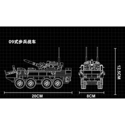JIESTAR 61058 non  XE CHIẾN ĐẤU BỘ BINH LOẠI 09 BÁNH 8X8 bộ đồ chơi xếp lắp ráp ghép mô hình Military Army TYPE 09 INFANTRY FIGHTING VEHICLE Quân Sự Bộ Đội 320 khối