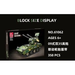 JIESTAR 61062 non  PHÁO PHÒNG KHÔNG ĐÔI 35 TYPE 09 bộ đồ chơi xếp lắp ráp ghép mô hình Military Army 09 35MM TRACKED SELF-PROPELLED ARILERY Quân Sự Bộ Đội 358 khối