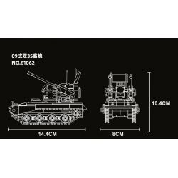 JIESTAR 61062 non  PHÁO PHÒNG KHÔNG ĐÔI 35 TYPE 09 bộ đồ chơi xếp lắp ráp ghép mô hình Military Army 09 35MM TRACKED SELF-PROPELLED ARILERY Quân Sự Bộ Đội 358 khối