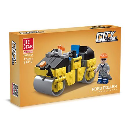 JIESTAR 51016 non  PHƯƠNG TIỆN KỸ THUẬT CỦA UNIVERSAL CITY XE LU bộ đồ chơi xếp lắp ráp ghép mô hình MACHINESHOP TRUCK ROAD ROLLER Thành Phố 124 khối