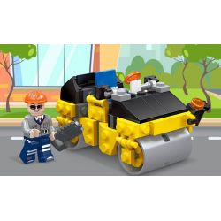 JIESTAR 51016 non  PHƯƠNG TIỆN KỸ THUẬT CỦA UNIVERSAL CITY XE LU bộ đồ chơi xếp lắp ráp ghép mô hình MACHINESHOP TRUCK ROAD ROLLER Thành Phố 124 khối