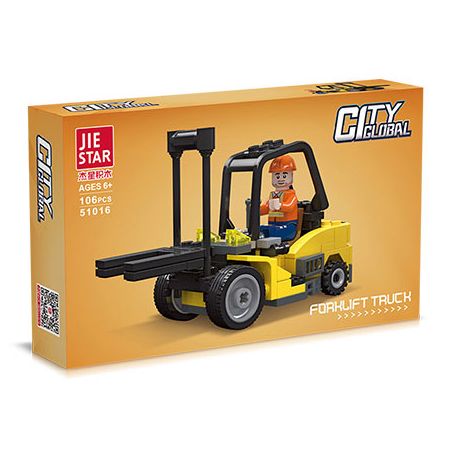 JIESTAR 51016 non  PHƯƠNG TIỆN KỸ THUẬT CỦA UNIVERSAL CITY XE NÂNG bộ đồ chơi xếp lắp ráp ghép mô hình MACHINESHOP TRUCK FORKLIFT Thành Phố 106 khối