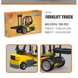 JIESTAR 51016 non  PHƯƠNG TIỆN KỸ THUẬT CỦA UNIVERSAL CITY XE NÂNG bộ đồ chơi xếp lắp ráp ghép mô hình MACHINESHOP TRUCK FORKLIFT Thành Phố 106 khối