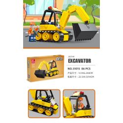 JIESTAR 51015 non  XE XÂY DỰNG UNIVERSAL CITY MÁY XÚC bộ đồ chơi xếp lắp ráp ghép mô hình MACHINESHOP TRUCK EXCAVATOR Thành Phố 86 khối