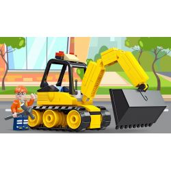 JIESTAR 51015 non  XE XÂY DỰNG UNIVERSAL CITY MÁY XÚC bộ đồ chơi xếp lắp ráp ghép mô hình MACHINESHOP TRUCK EXCAVATOR Thành Phố 86 khối