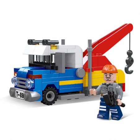 JIESTAR 51014 non  PHƯƠNG TIỆN XÂY DỰNG UNIVERSAL CITY CẦN CẨU bộ đồ chơi xếp lắp ráp ghép mô hình MACHINESHOP TRUCK CRANE Thành Phố 128 khối