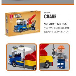 JIESTAR 51014 non  PHƯƠNG TIỆN XÂY DỰNG UNIVERSAL CITY CẦN CẨU bộ đồ chơi xếp lắp ráp ghép mô hình MACHINESHOP TRUCK CRANE Thành Phố 128 khối